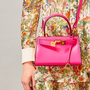 Tory Burch Lee Radziwill Petite Bag in Crazy Pink NWT!